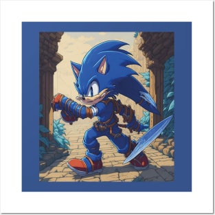 Sonic blue hedgehog Posters and Art